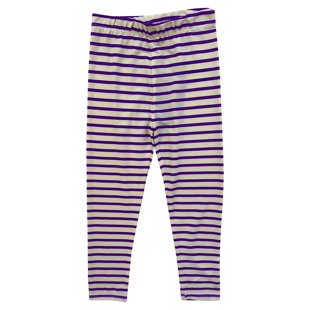 Ensemble haut à manches longues et leggings rayés tri-blend pour tout-petits Wes & Willy LSU Tigers