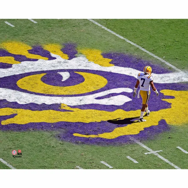 Joe Burrow LSU Tigers Unsigned White Jersey Celebrates