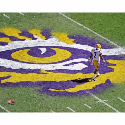 Joe Burrow LSU Tigers Unsigned White Jersey Throwing Under