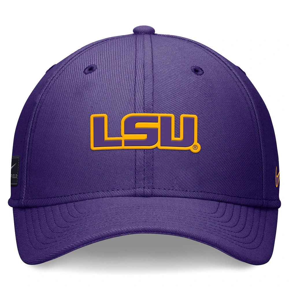 Casquette unisexe Nike violet LSU Tigers 2024 Sideline Rise Swoosh Flex