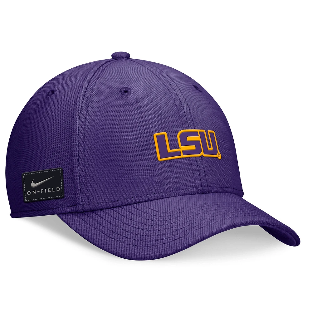 Casquette unisexe Nike violet LSU Tigers 2024 Sideline Rise Swoosh Flex