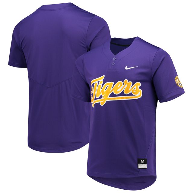 Maillot de softball unisexe Nike LSU Tigers à deux boutons pourpre