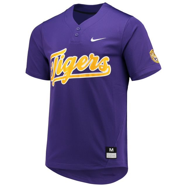 Maillot de softball unisexe Nike LSU Tigers à deux boutons pourpre