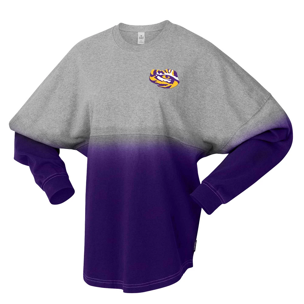 T-shirt à manches longues unisexe Spirit Jersey violet/gris LSU Tigers Ombre