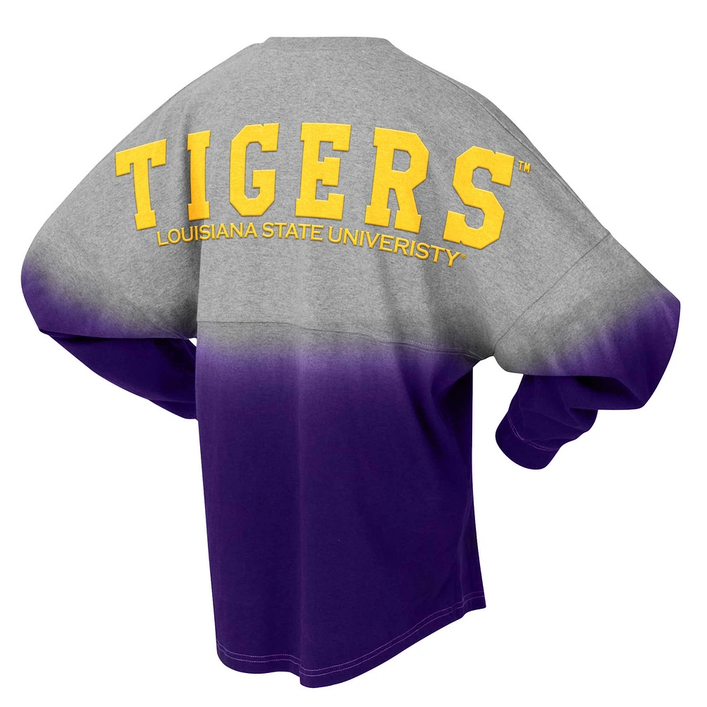 T-shirt à manches longues unisexe Spirit Jersey violet/gris LSU Tigers Ombre