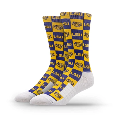 Chaussettes unisexes Strideline LSU Tigers Premium 70's Bedding Crew