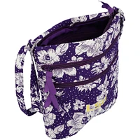 Vera Bradley LSU Tigers Rain Garden Triple-Zip Hipster Crossbody Bag