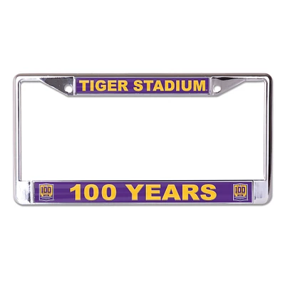 WinCraft LSU Tigers 100 Years Tiger Stadium Metal License Plate Frame