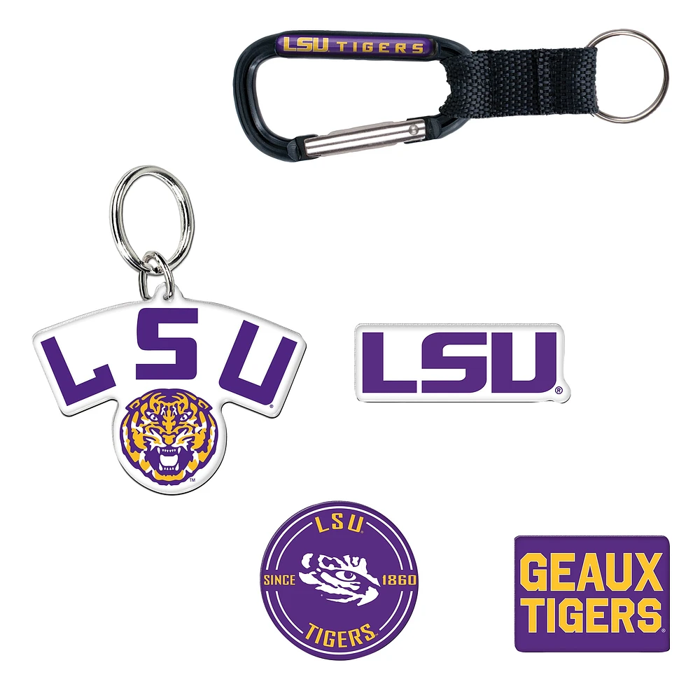 Lot de 5 porte-clés et aimants pour réfrigérateur WinCraft LSU Tigers