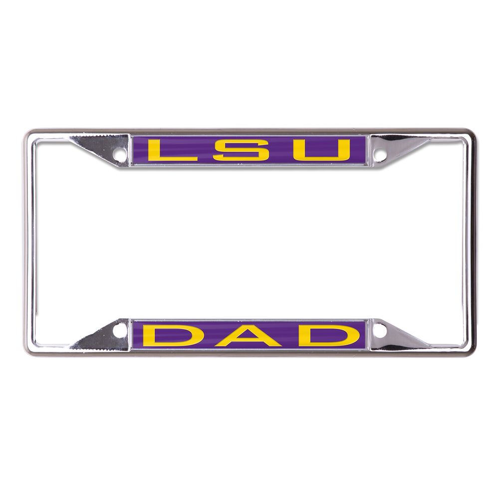 WinCraft LSU Tigers Dad School Supporter Laser Cut Metal License Plate Frame