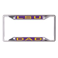 WinCraft LSU Tigers Dad School Supporter Laser Cut Metal License Plate Frame