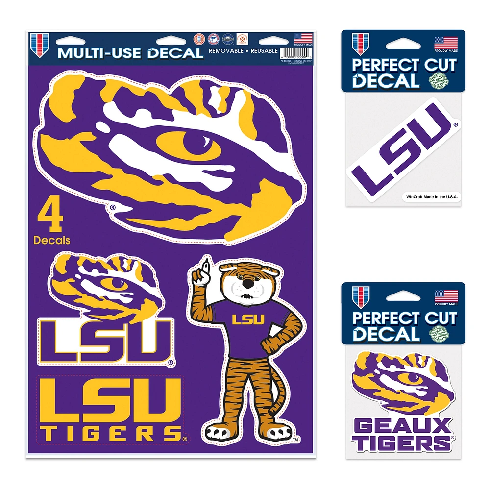 Pack de décalcomanies WinCraft LSU Tigers