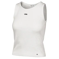 Women's '47  Cream LSU Tigers Micro Logo Ribbed Cropped Tank Top