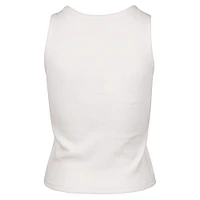 Women's '47  Cream LSU Tigers Micro Logo Ribbed Cropped Tank Top