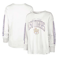 T-shirt à manches longues '47 Cream LSU Tigers Statement SOA 3-Hit pour femmes