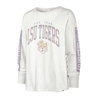 Women's '47 Cream LSU Tigers Statement SOA 3-Hit Long Sleeve T-Shirt