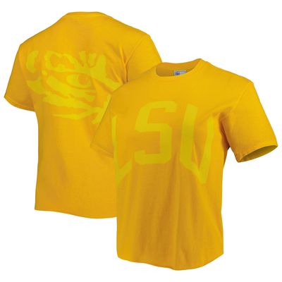Women's '47 Gold LSU Tigers Vintage Tubular Hyper Bright 2-Hit Cropped T-Shirt