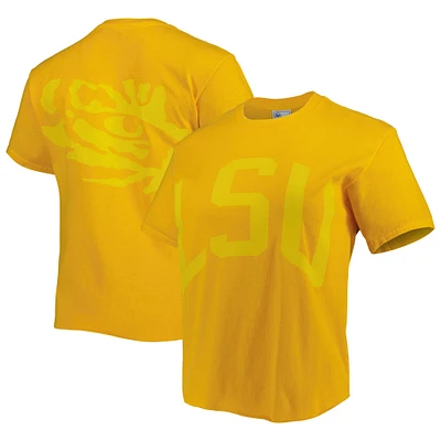 Women's '47 Gold LSU Tigers Vintage Tubular Hyper Bright 2-Hit Cropped T-Shirt