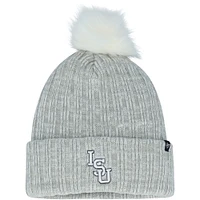 Bonnet en tricot à revers Koda '47 gris LSU Tigers pour femmes avec pompon