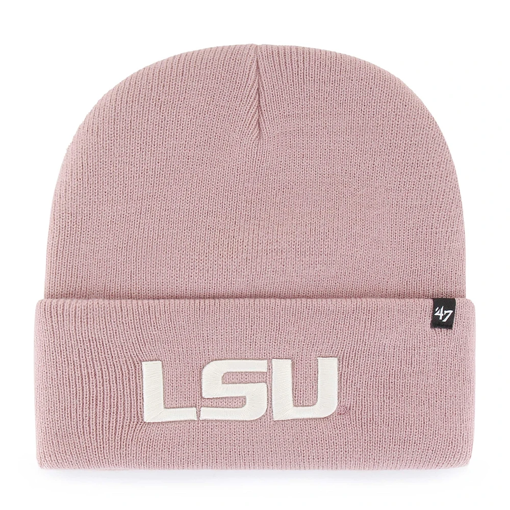 Bonnet tricoté à revers rose LSU Tigers Haymaker '47 pour femme