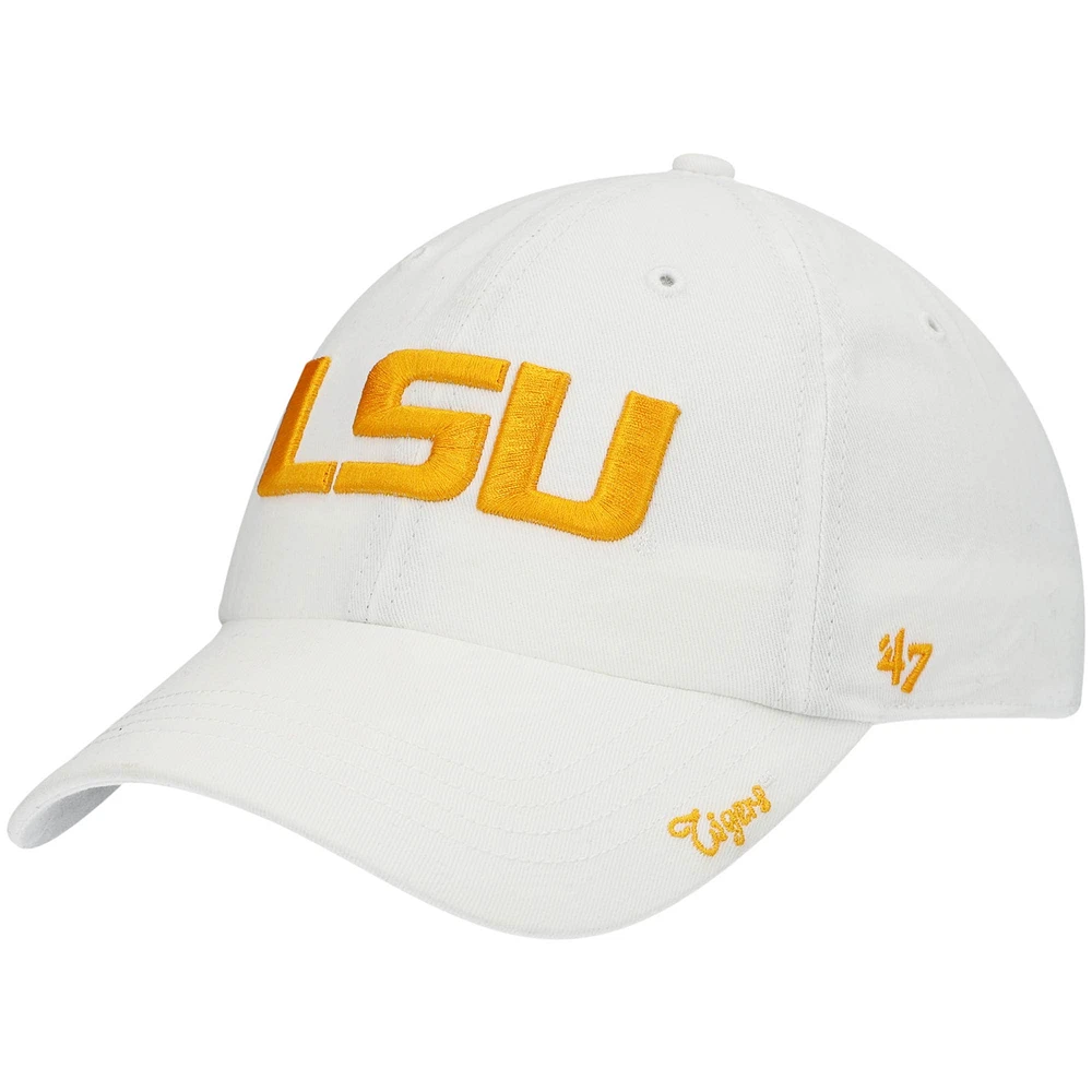 Casquette ajustable avec logo LSU Tigers Miata Clean Up '47 blanc pour femmes