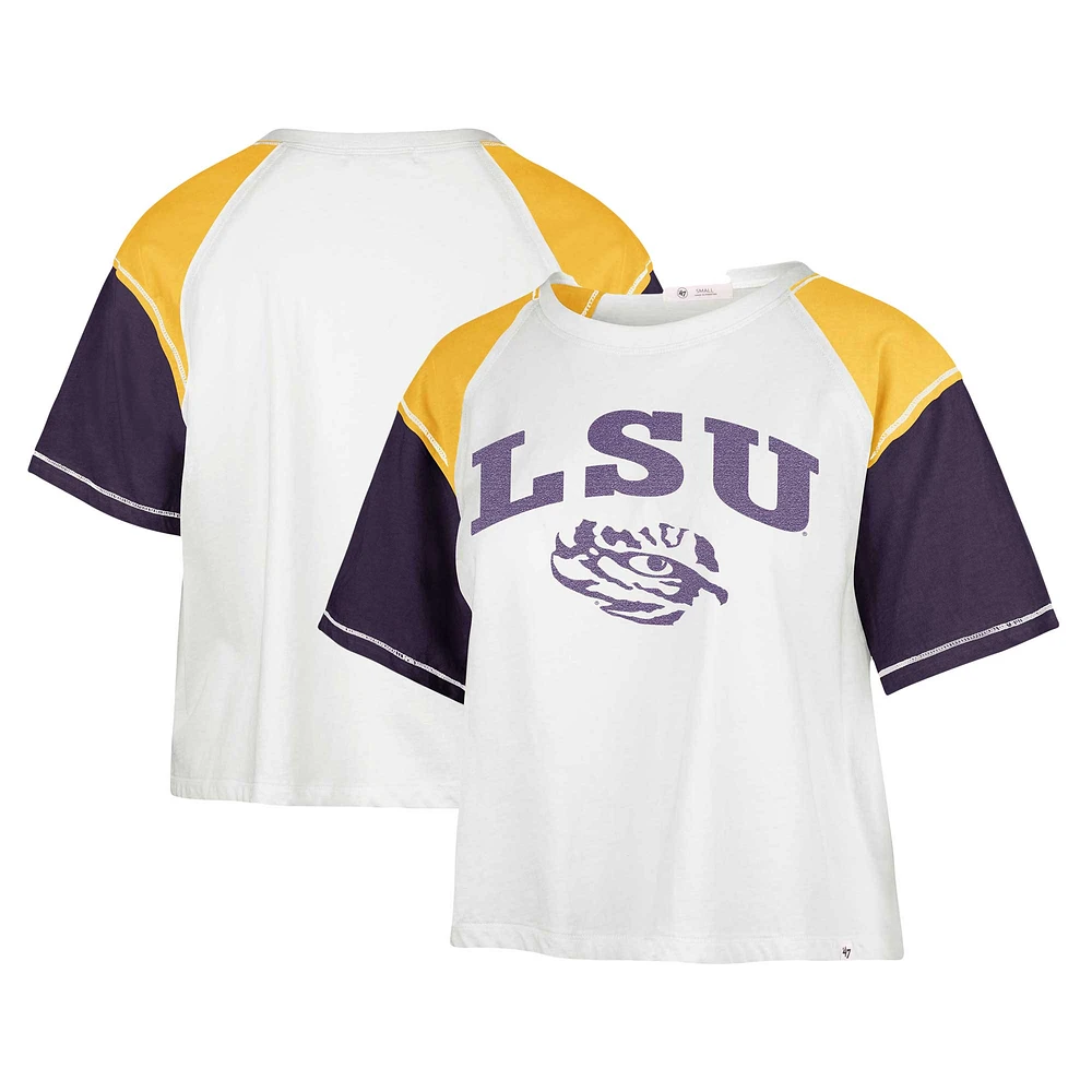 T-shirt court '47 blanc LSU Tigers Serenity Gia pour femmes