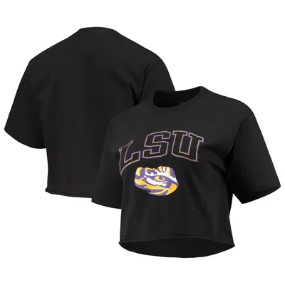 LSU Tigers Champion Women's Cropped Boyfriend T-Shirt - Black