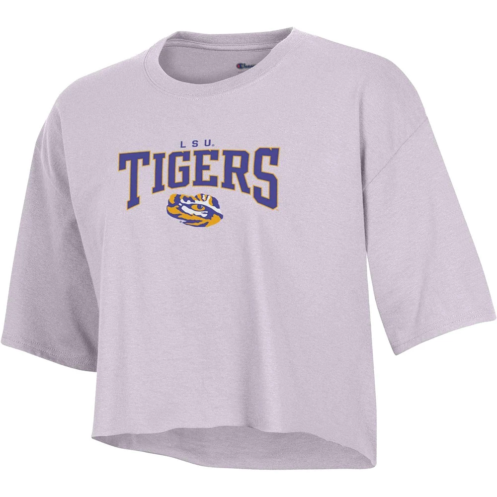 T-shirt court Champion Lavender LSU Tigers Boyfriend pour femmes