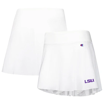 Jupe-short blanche Champion LSU Tigers Tailgate Soft Touch pour femmes