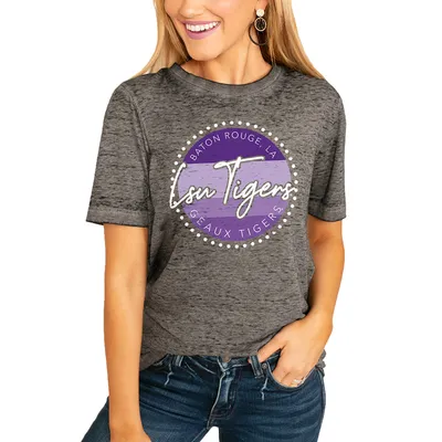 LSU Tigers Women's Faded & Free Boyfriend T-Shirt - Charcoal