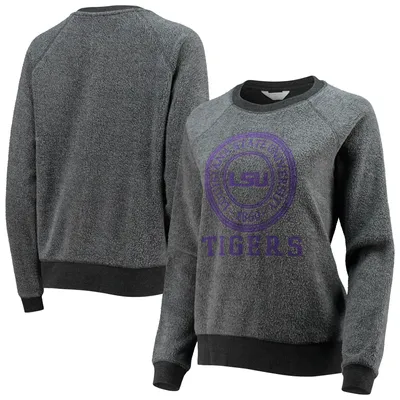 LSU Tigers Women's Fleece Out Pullover Sweatshirt - Charcoal