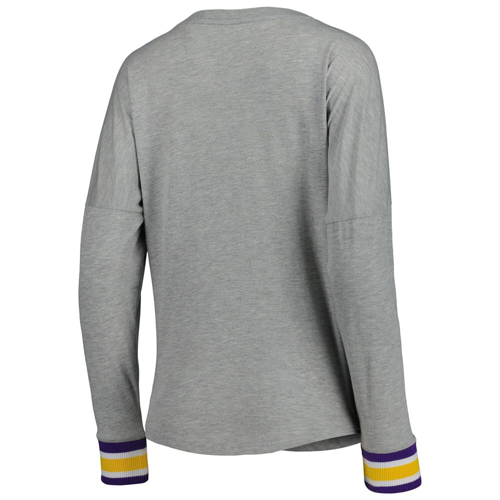 Women's Colosseum Heathered Gray LSU Tigers Andy Long Sleeve T-Shirt