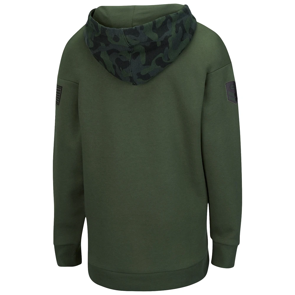 Women's Colosseum Olive/Camo LSU Tigers OHT Military Appreciation Extraction Chevron Pullover Hoodie