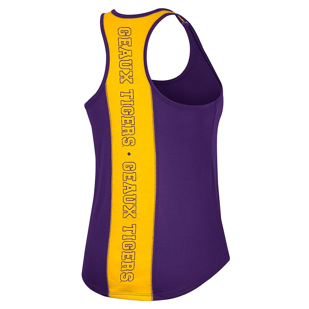 Women's Colosseum Purple LSU Tigers 10 Days Racerback Scoop Neck Tank Top