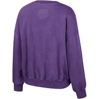 Women's Colosseum Purple LSU Tigers Audrey Washed Pullover Sweatshirt