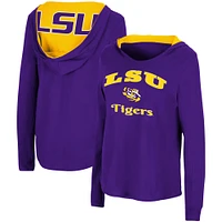 Colosseum Purple LSU Tigers Catalina Sweat à capuche T-shirt manches longues pour femme