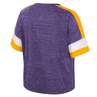 Women's Colosseum Purple LSU Tigers Color Block Scoop Neck T-Shirt