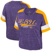 Women's Colosseum Purple LSU Tigers Color Block Scoop Neck T-Shirt
