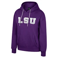 Sweat à capuche cordon de serrage pour femme Colosseum Purple LSU Tigers Reflection avec strass