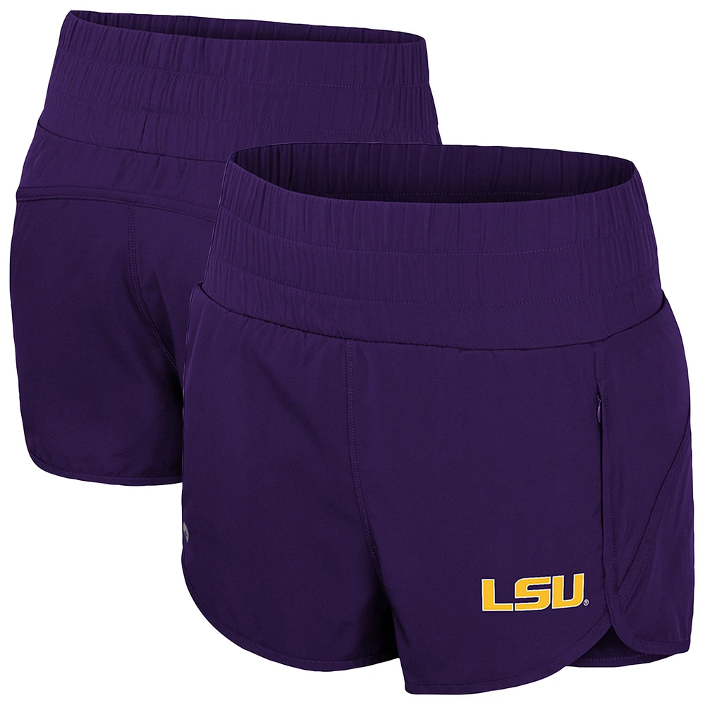 Short taille haute à smocks Stop By violet Colosseum pour femme des LSU Tigers