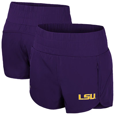 Short taille haute à smocks Stop By violet Colosseum pour femme des LSU Tigers