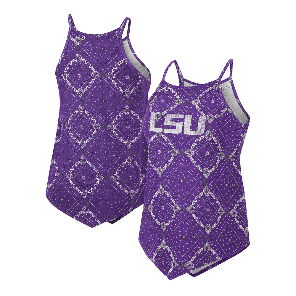 Women's Colosseum x Wrangler Purple LSU Tigers Bandana Tank Top