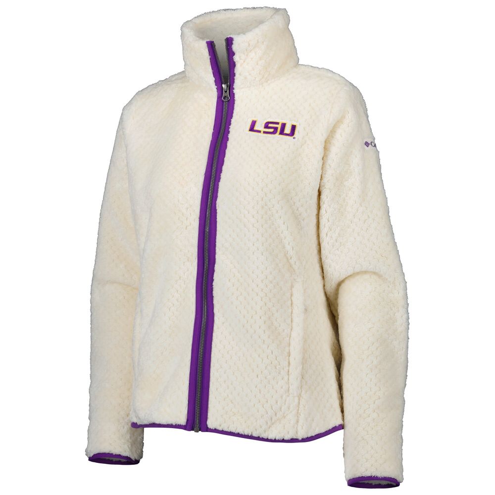 Women's Columbia Cream LSU Tigers Fireside II Sherpa Full-Zip Jacket