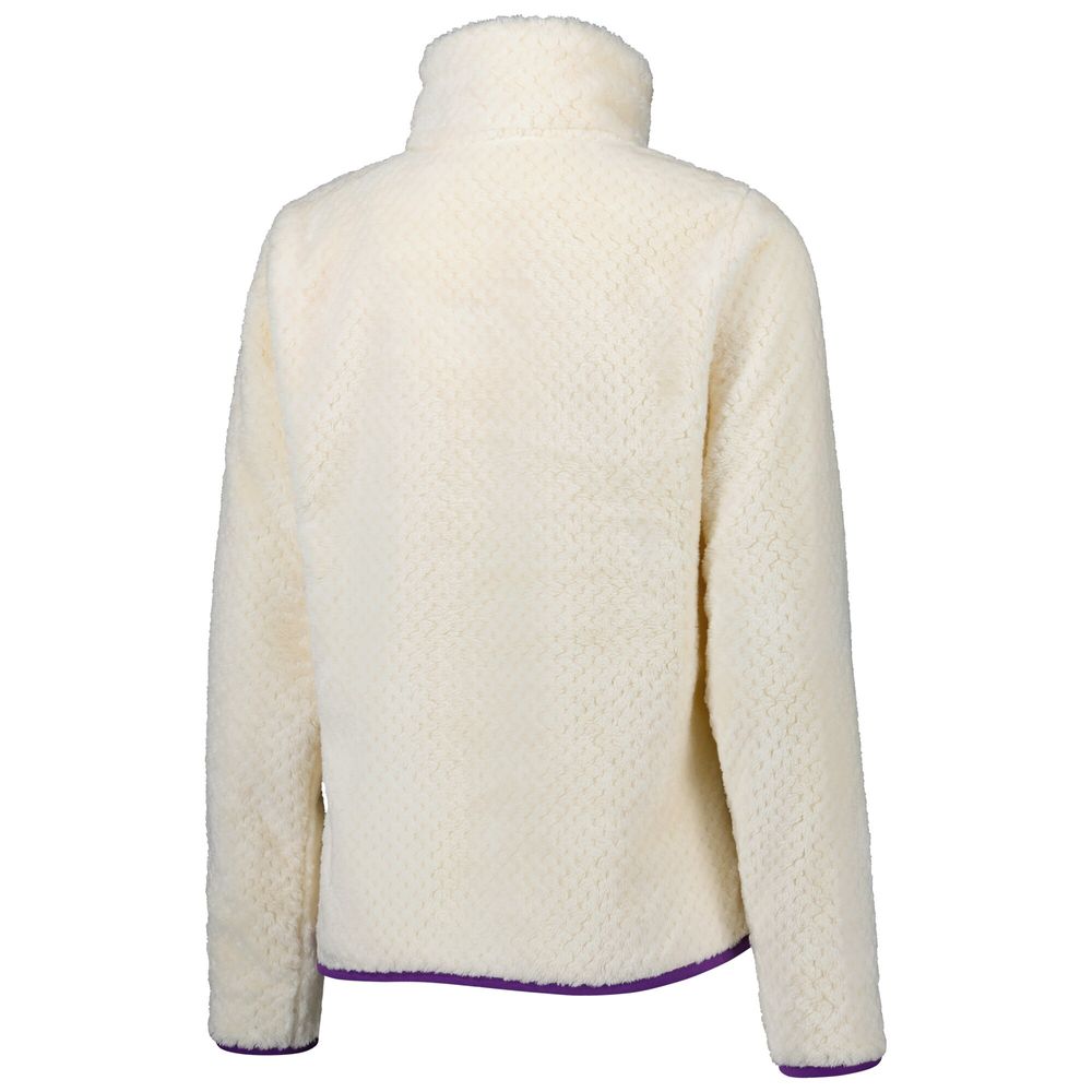 Women's Columbia Cream LSU Tigers Fireside II Sherpa Full-Zip Jacket