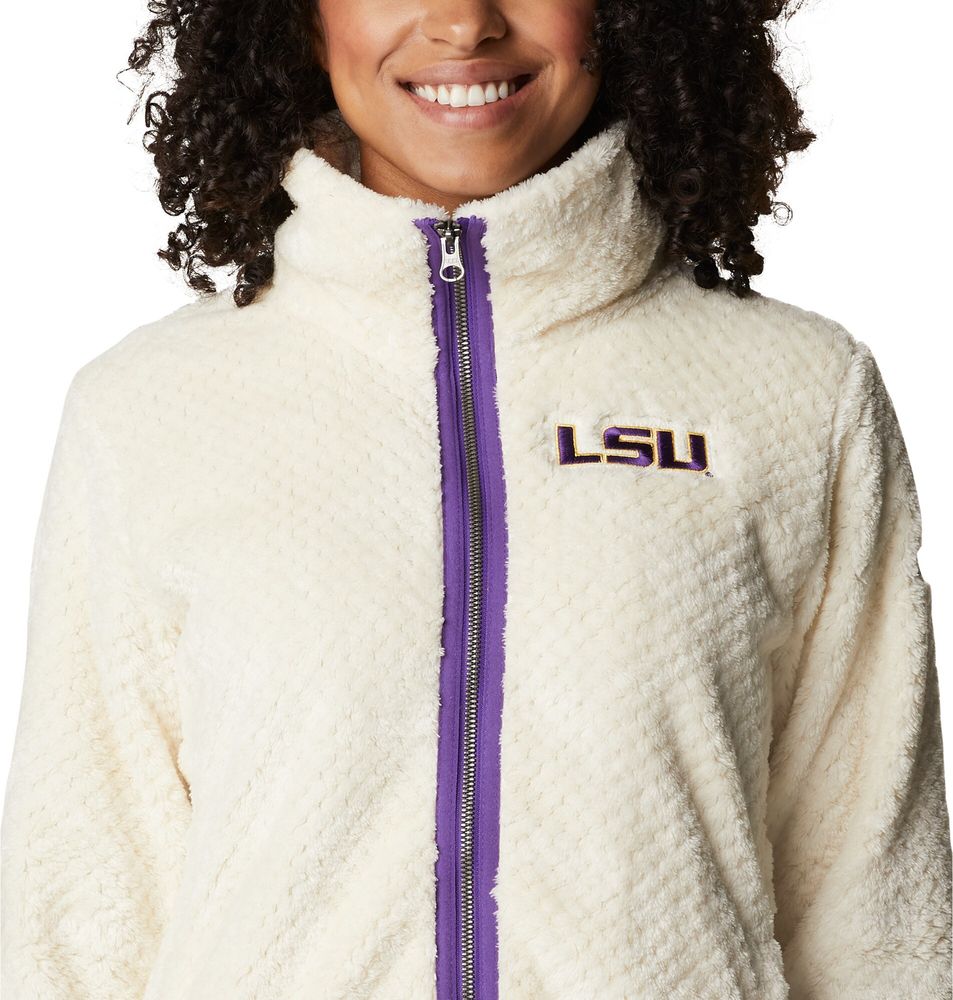 Women's Columbia Cream LSU Tigers Fireside II Sherpa Full-Zip Jacket