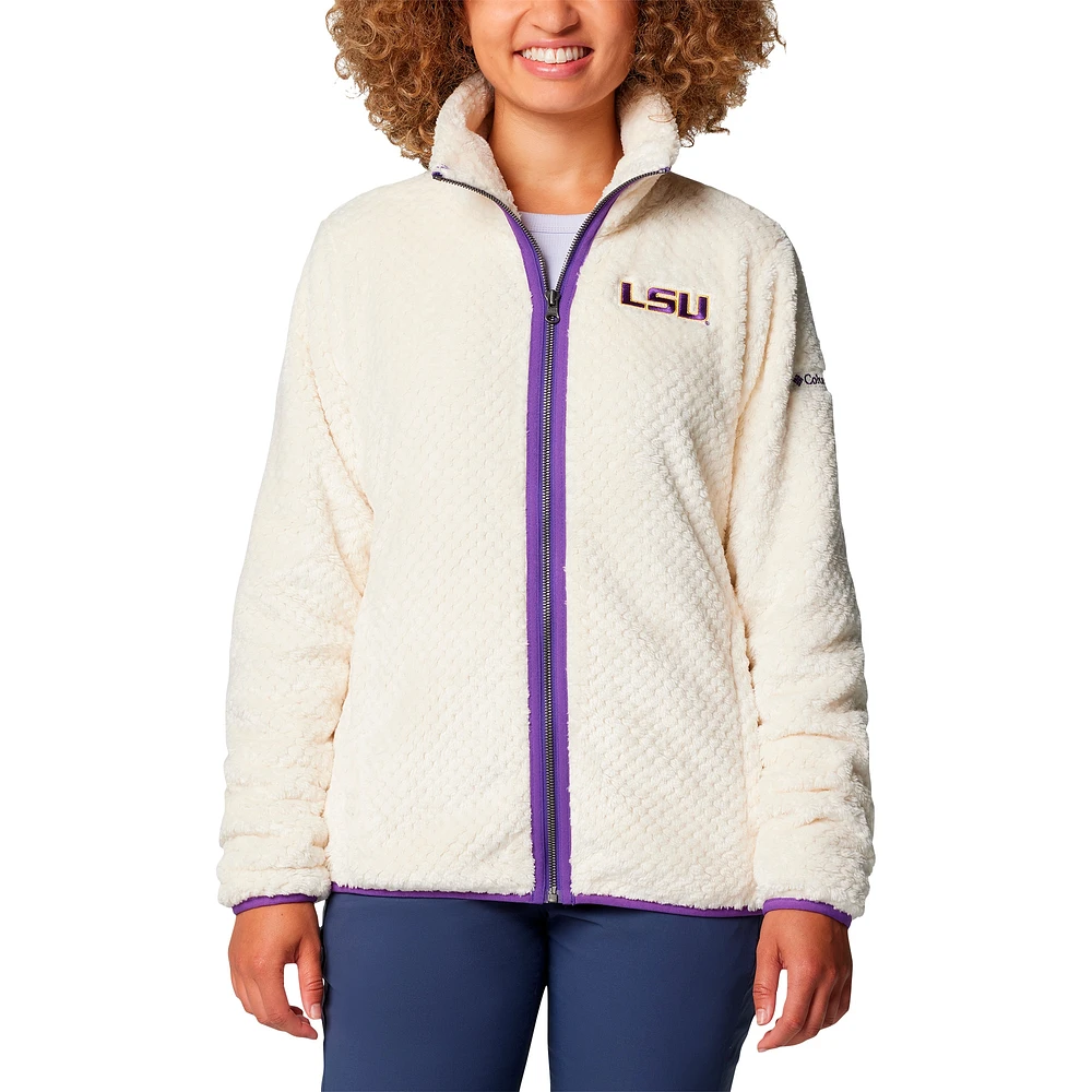 Veste zippée en sherpa Columbia Cream LSU Tigers Fireside II pour femme