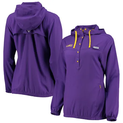 LSU Tigers Columbia Women's Tamiami Sun-Protection Omni-Wick Pullover Hoodie - Purple