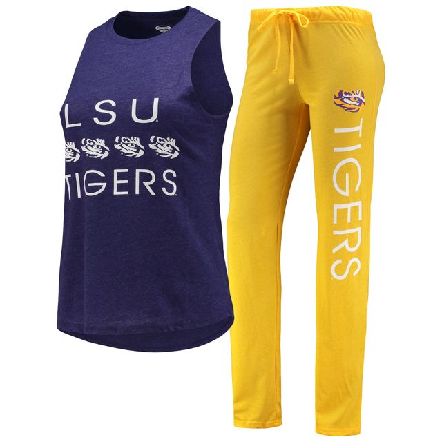 Ensemble de nuit avec débardeur et pantalon Concepts Sport pour femmes, or/violet LSU Tigers