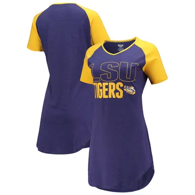 LSU Tigers Concepts Sport Women's Raglan V-Neck Nightshirt - Purple/Gold