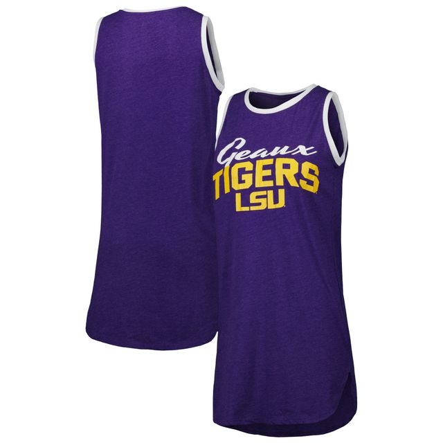 Chemise de nuit débardeur Concepts Sport violet/blanc LSU Tigers pour femmes